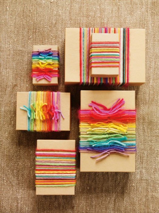 DIY BOX pacchetto con fili colorati