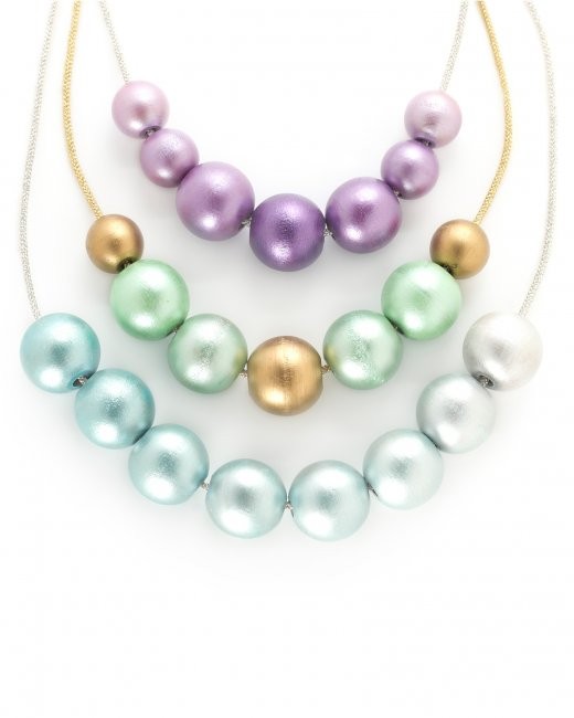 Ombre Wooden Bead Necklaces by marthastewart