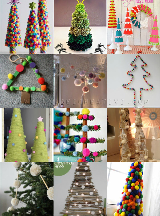 12 Pom Pom Christmas Tree