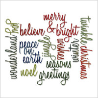 set di Thinlits Die "Holiday Words" Script by Tim Holtz