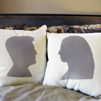 DIY-Project-Silhouette-Ink Effects-Paint-His-Hers-Pillow-Craft