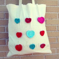 Totebag con cuori a crochet, bella vero??